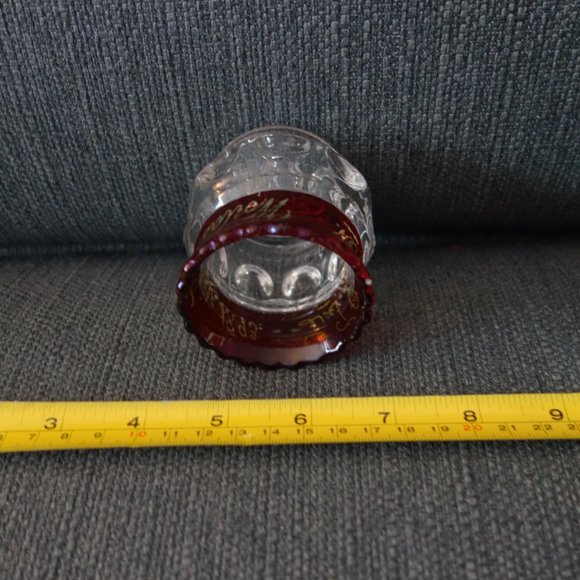 World's Fair 1893 Rub Red Flash Glass Toothpick Holder L.J. Drolen - Picture 8 of 11